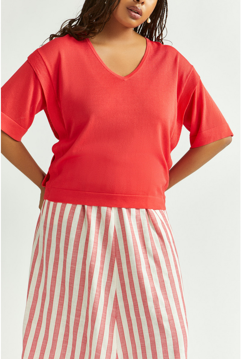 Petit pull multicouche à manches courtes