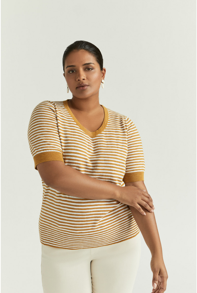Jumper in jersey fabric with stripes
