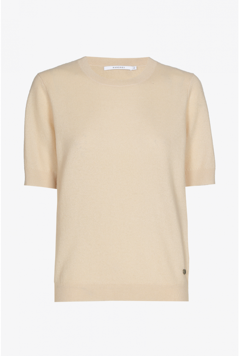 Trui in cashmere met korte mouwen