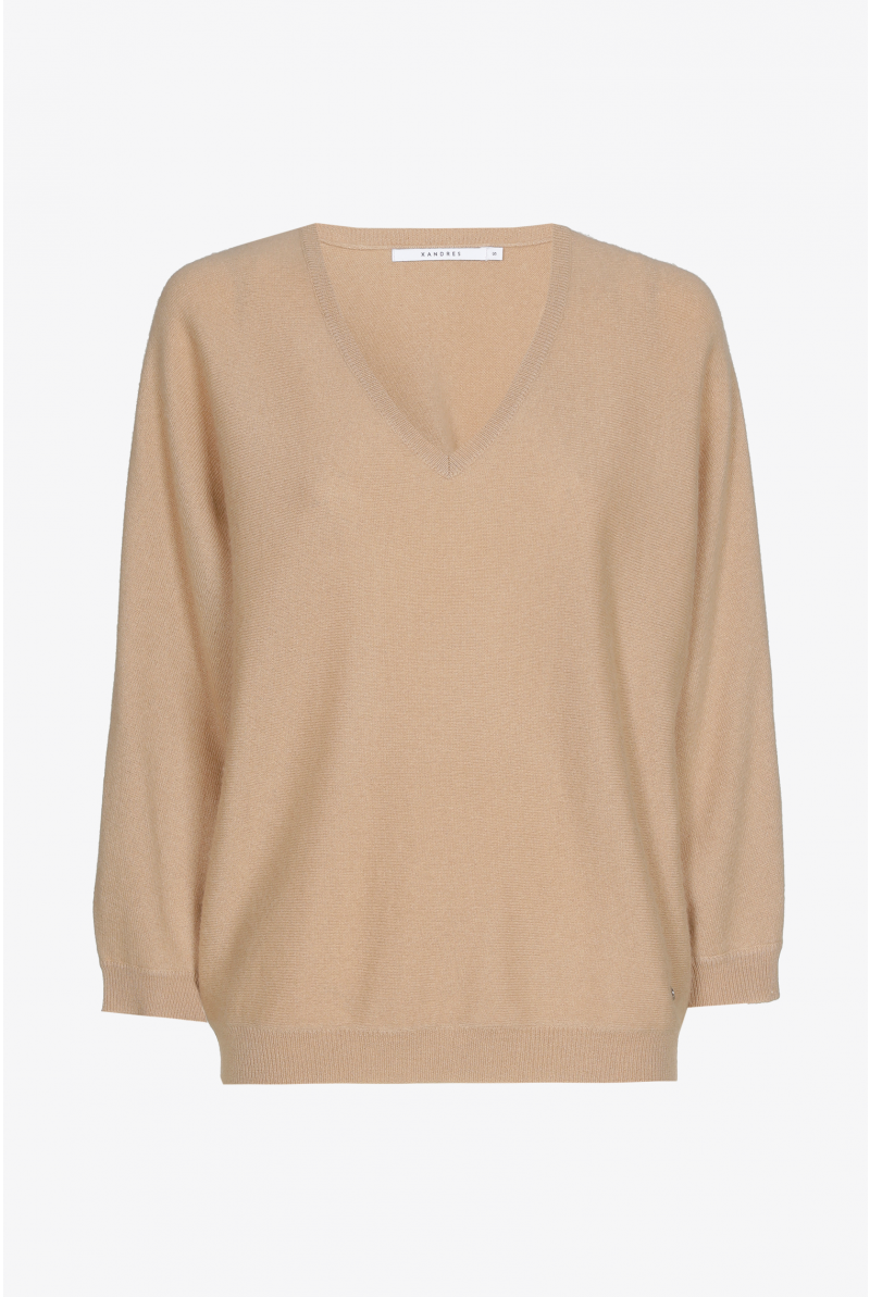 Warme trui met V-hals in cashmere