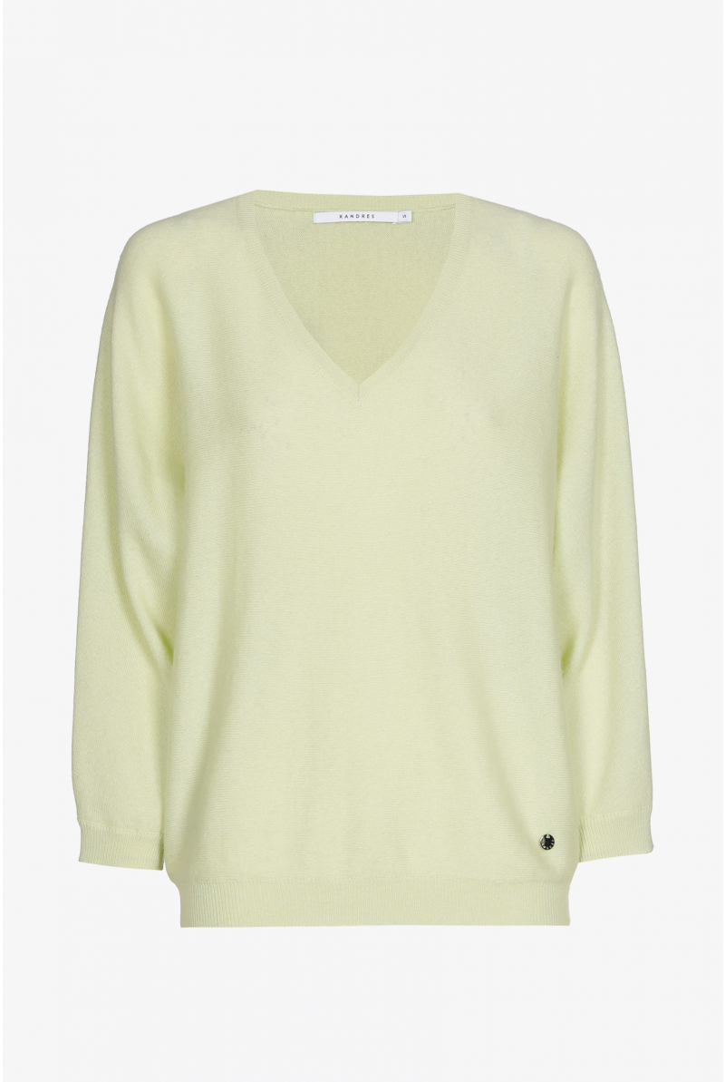 Warme trui met V-hals in cashmere
