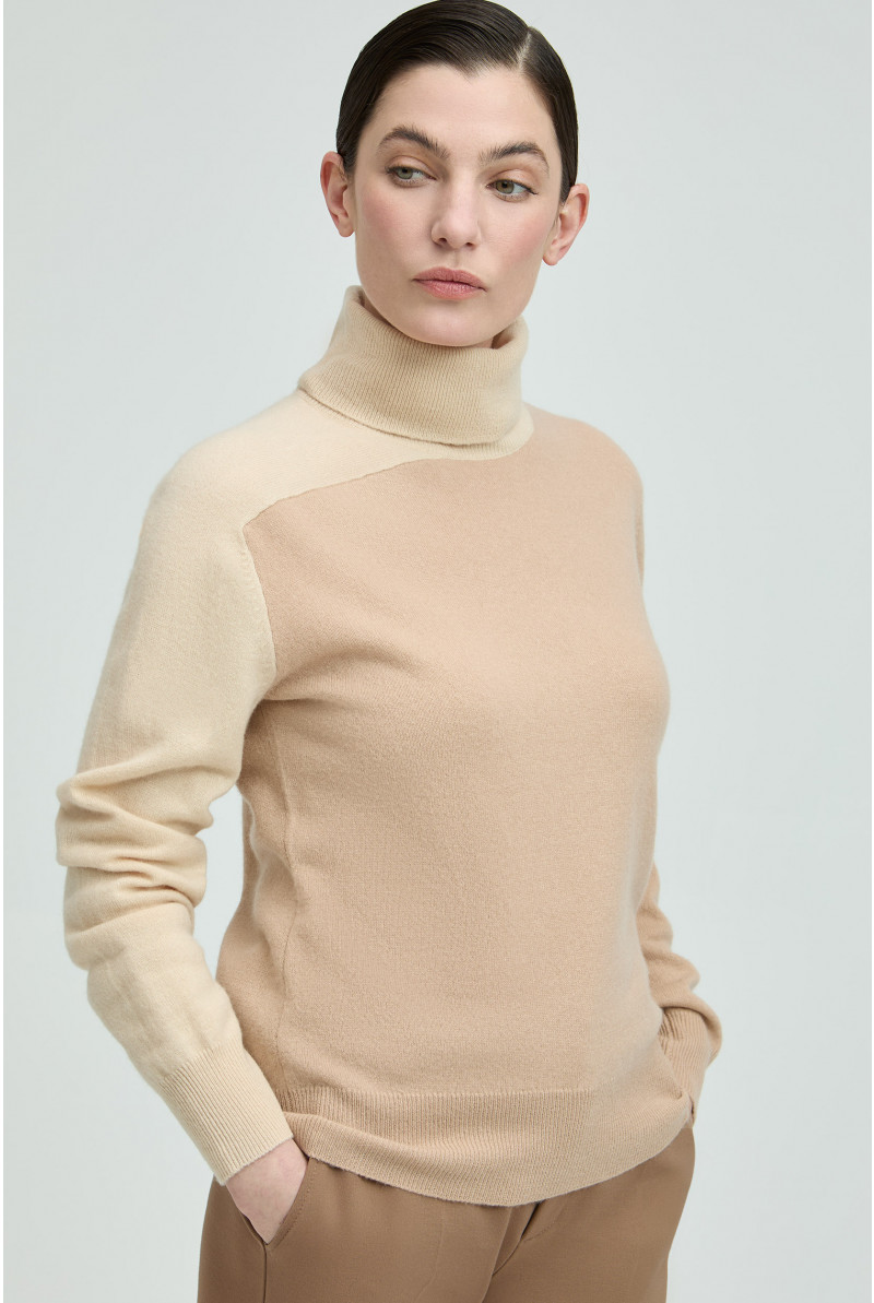 Trui in cashmere met rolkraag