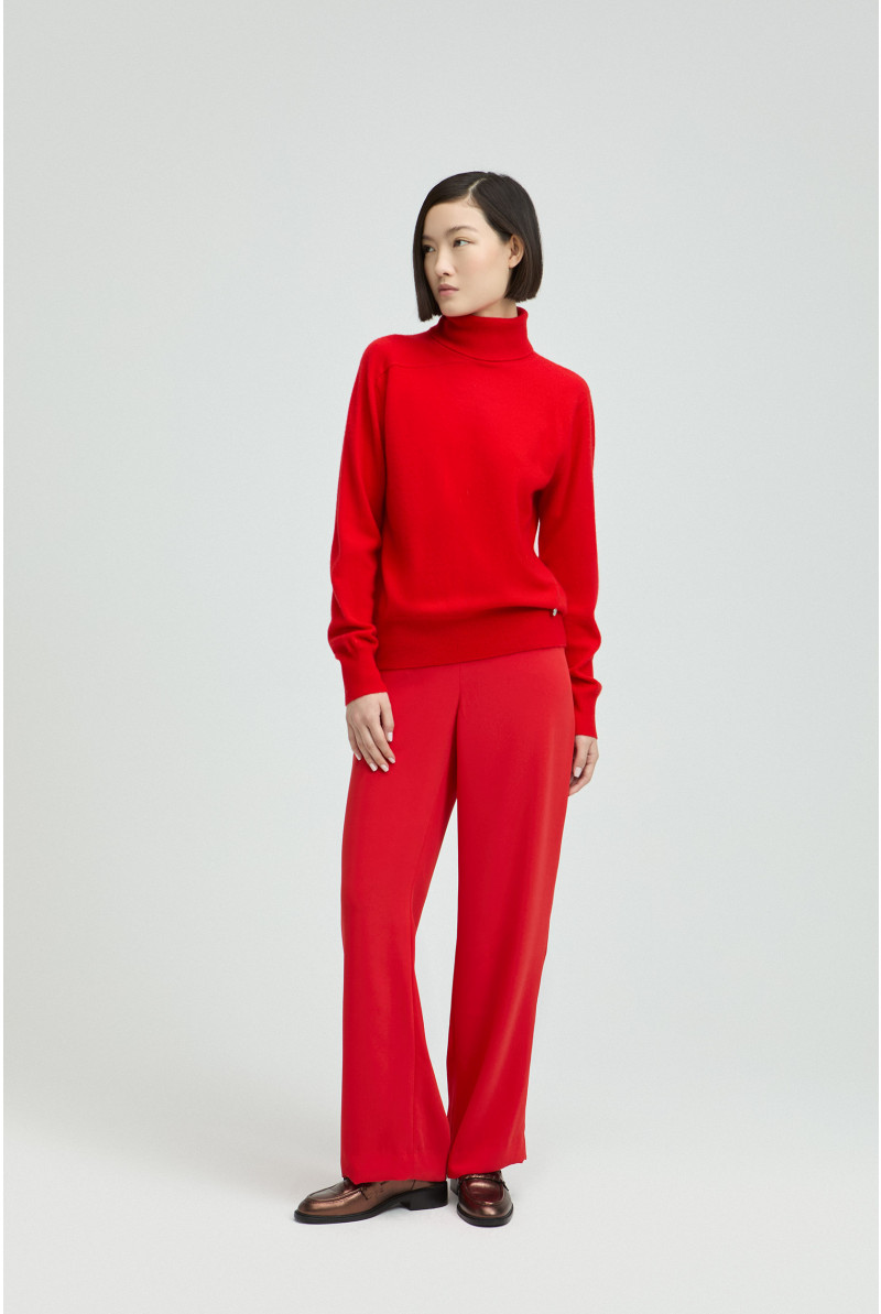 Trui in cashmere met rolkraag