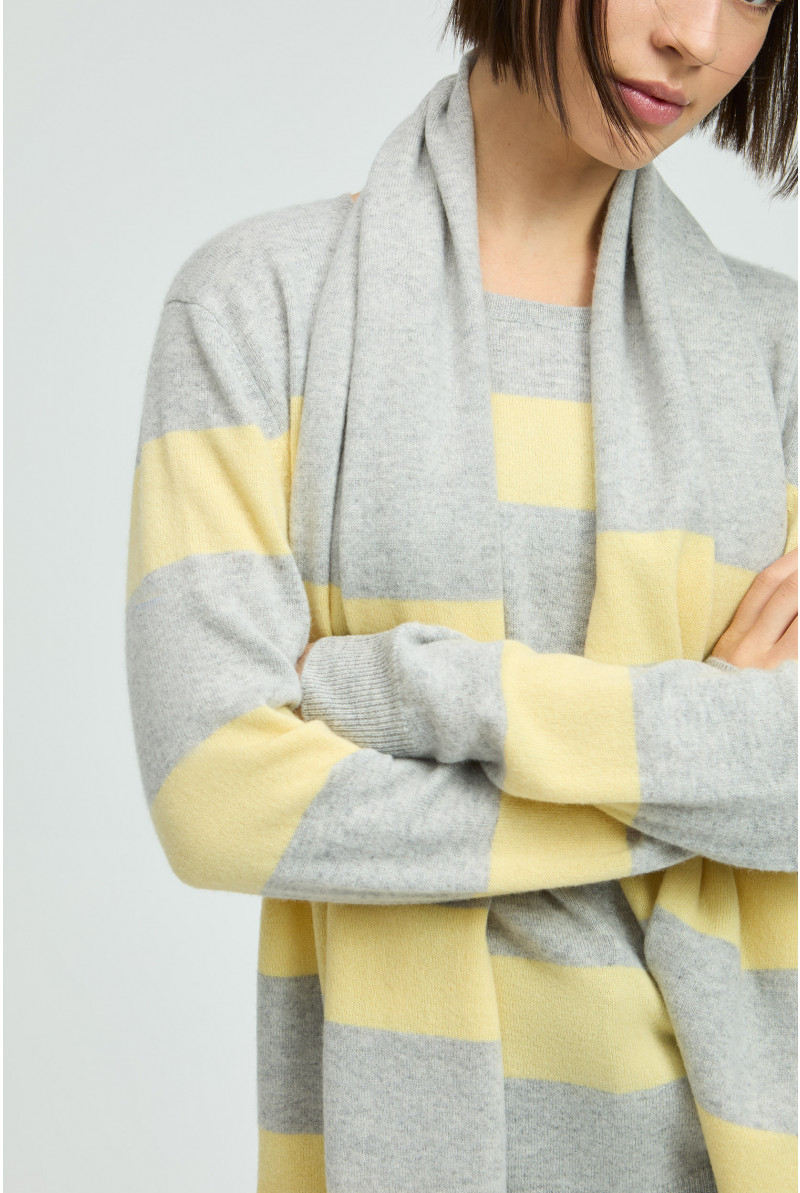 Cashmere sweater with stripes