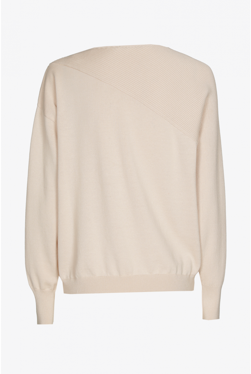 Trui met asymmetrisch ribdetail