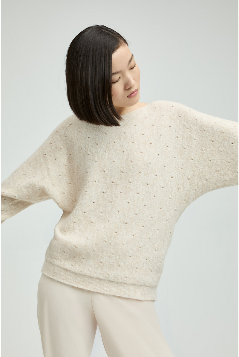 Pullover aus Alpakawolle mit dezentem Muster