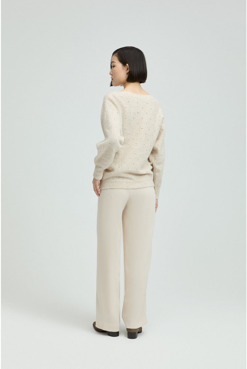 Pullover aus Alpakawolle mit dezentem Muster