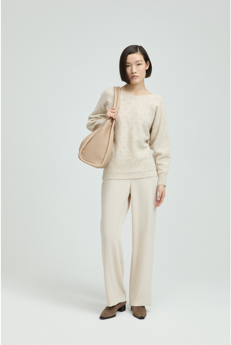 Pullover aus Alpakawolle mit dezentem Muster