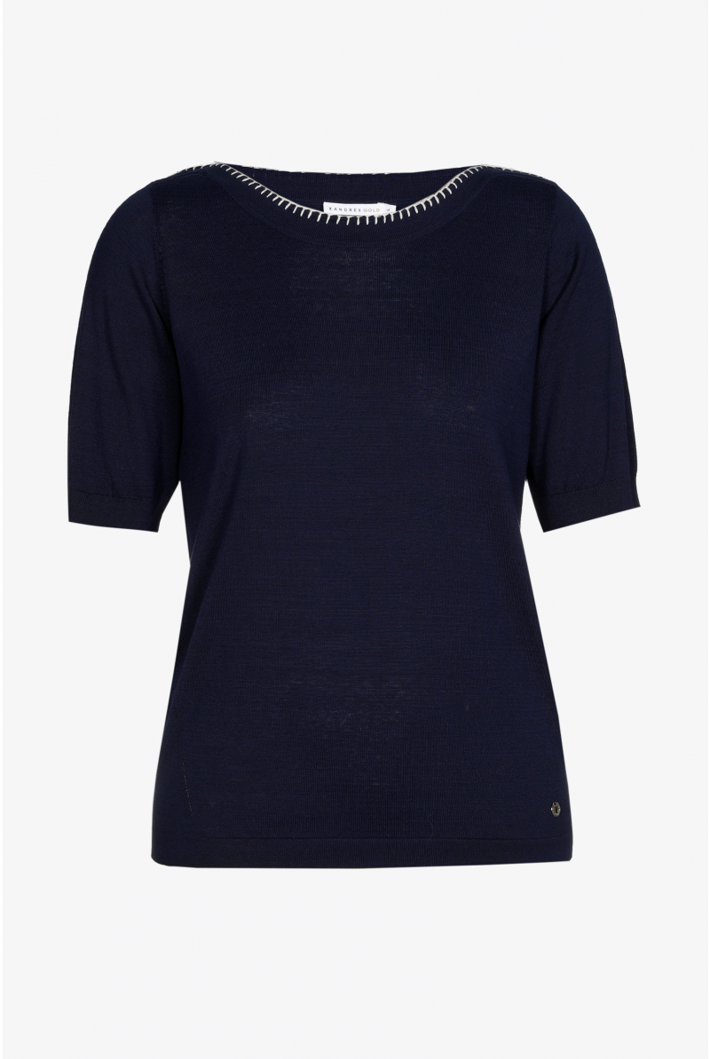 Pullover mit U-Boot-Ausschnitt