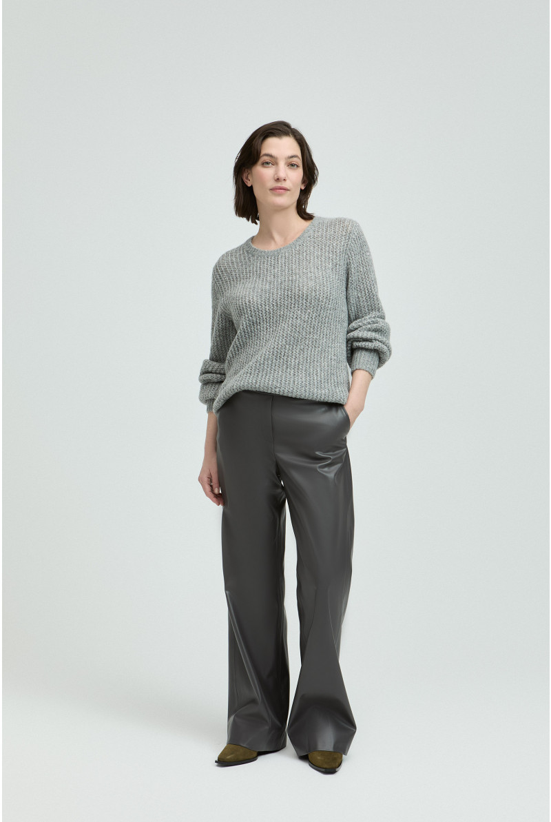 Wool jumper with openwork details
