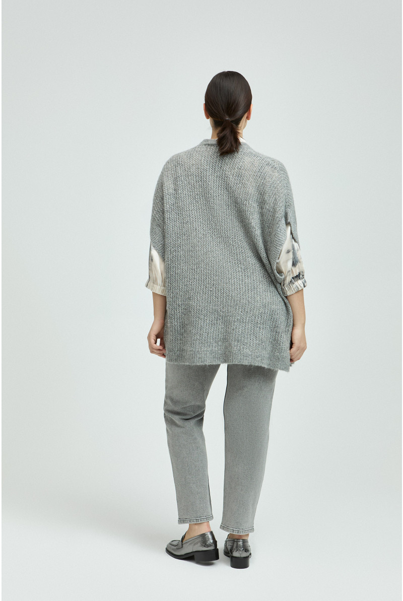 Cape gilet met korte mouwen 