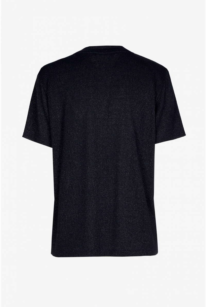 Lurex-T-Shirt mit Rundhalsausschnitt