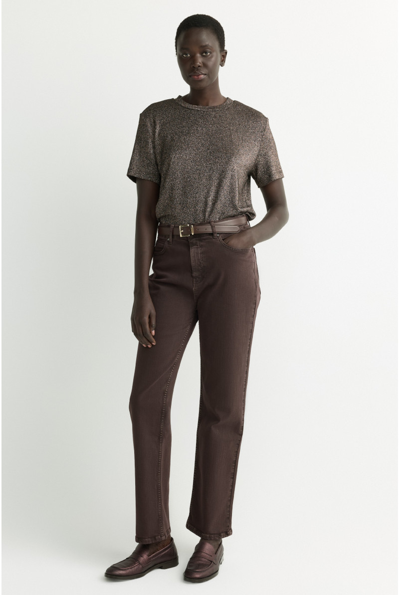 Lurex T-shirt met korte mouwen
