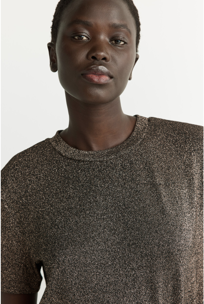 Lurex T-shirt met korte mouwen