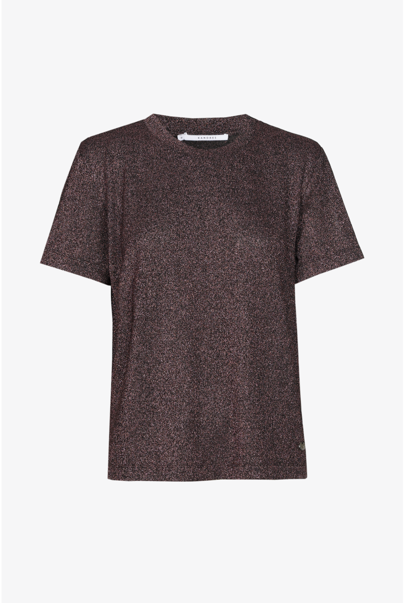 Lurex T-shirt met korte mouwen