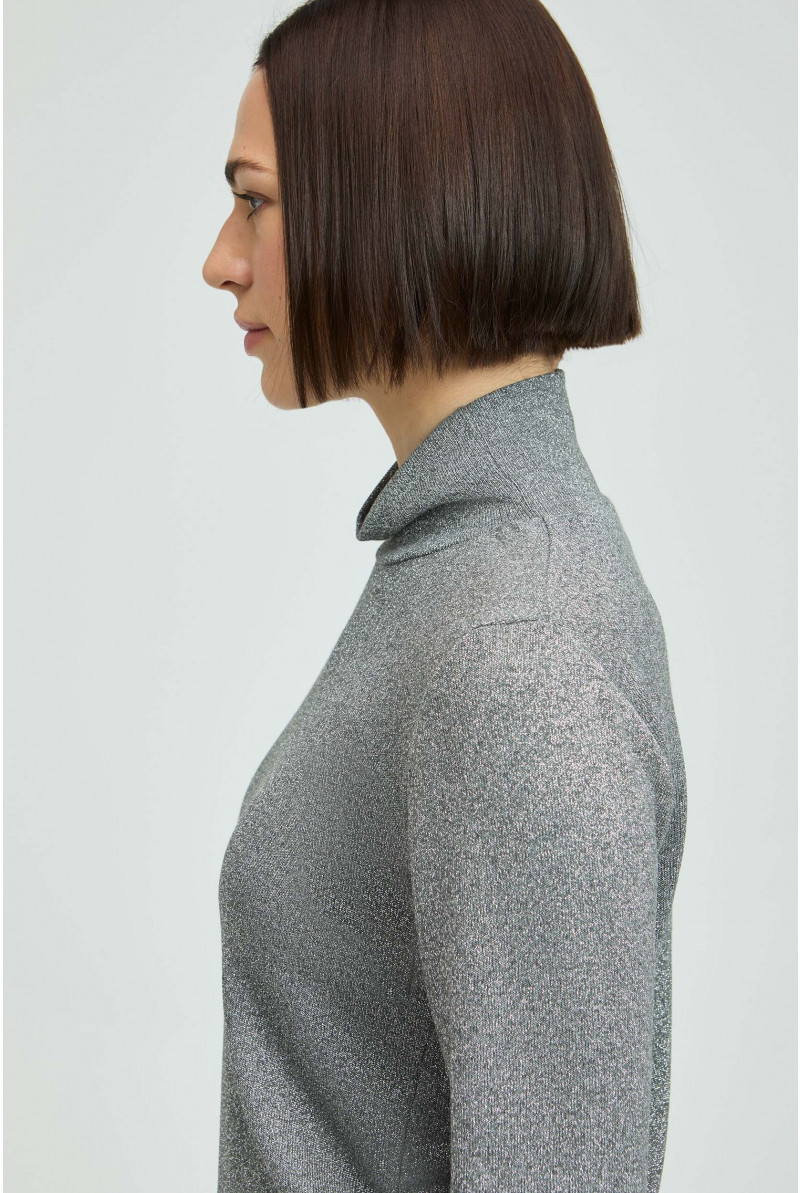 Lurex-T-Shirt mit Rollkragenpullover 