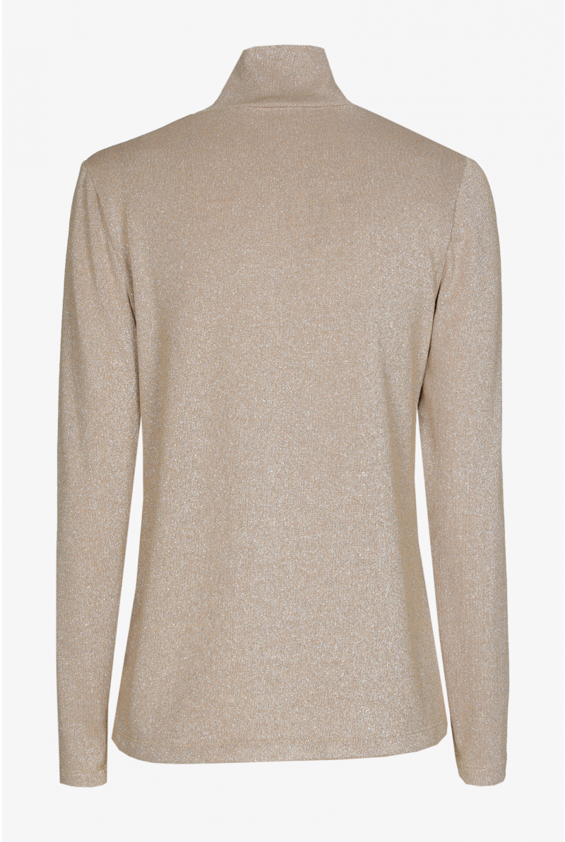 Lurex-T-Shirt mit Rollkragenpullover 