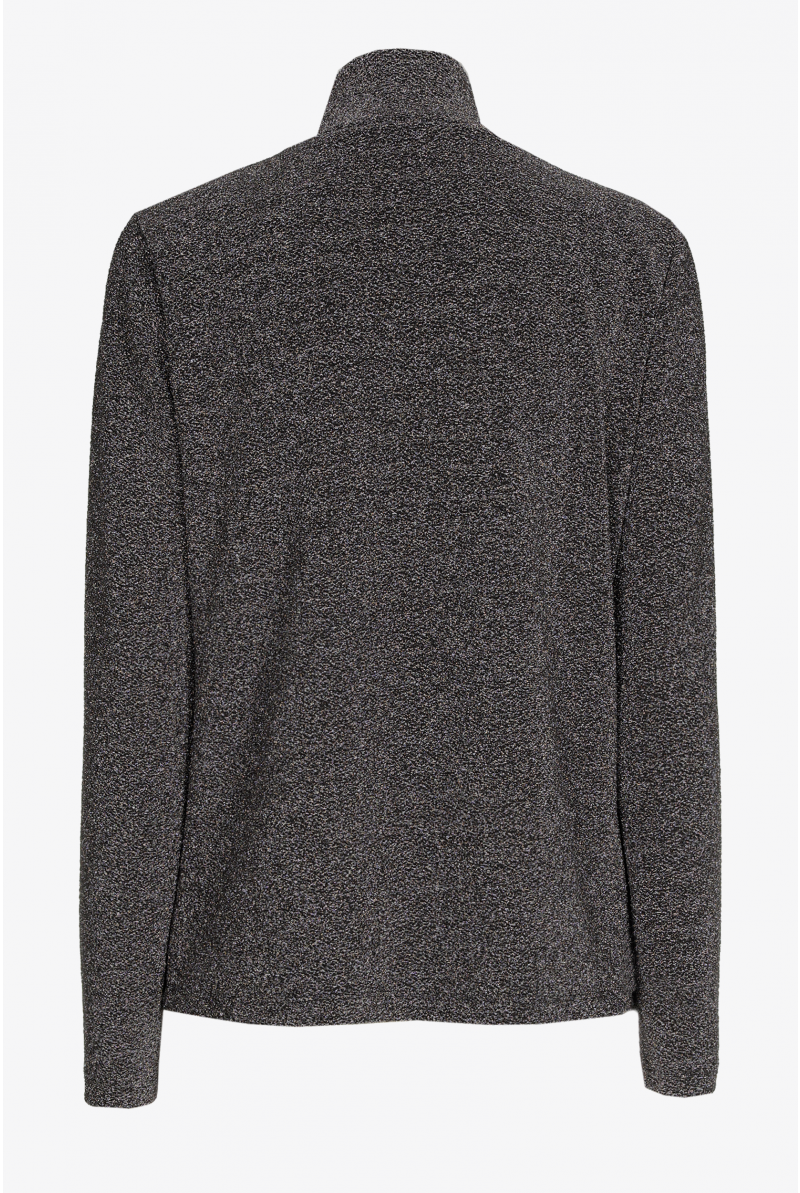 Lurex t-shirt met opstaande kraag
