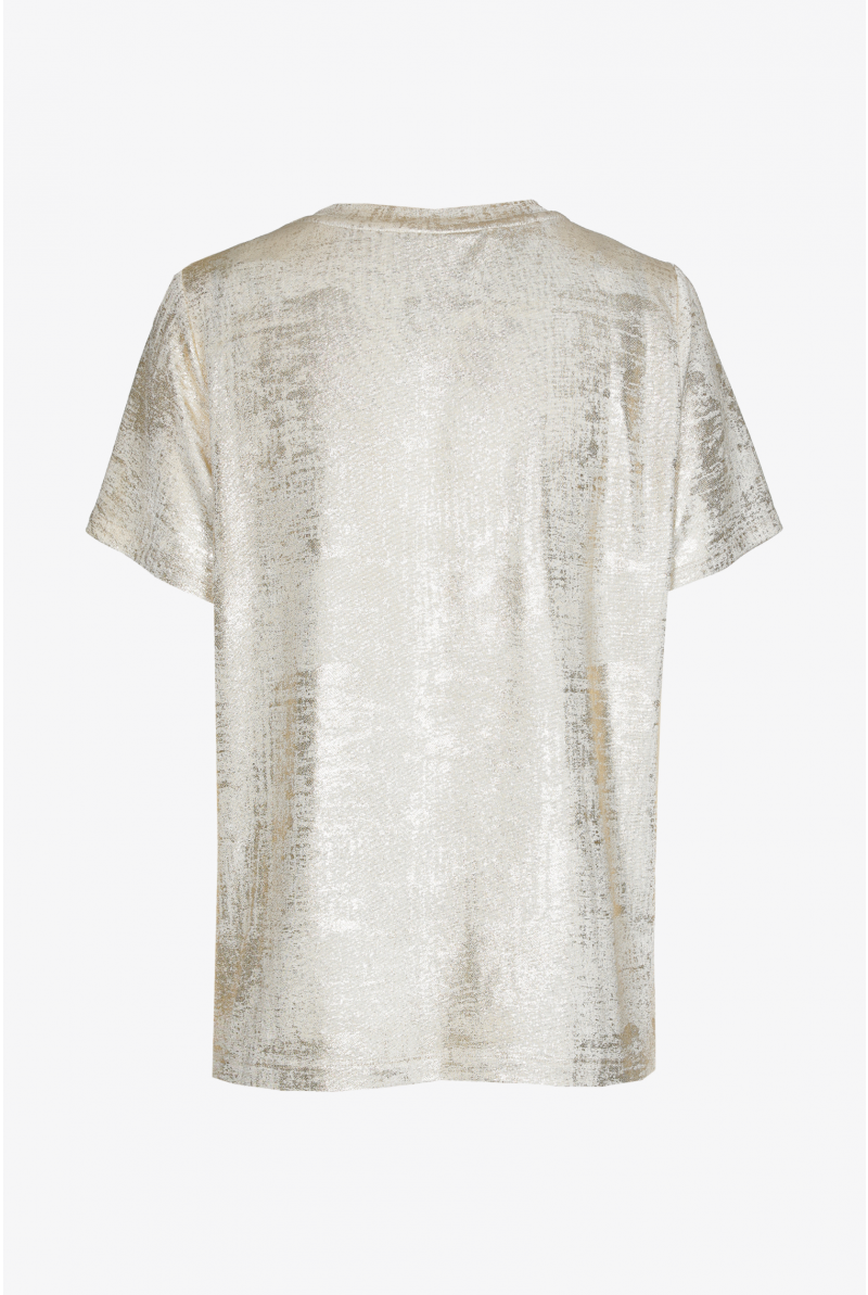 Coated T-shirt met ronde hals