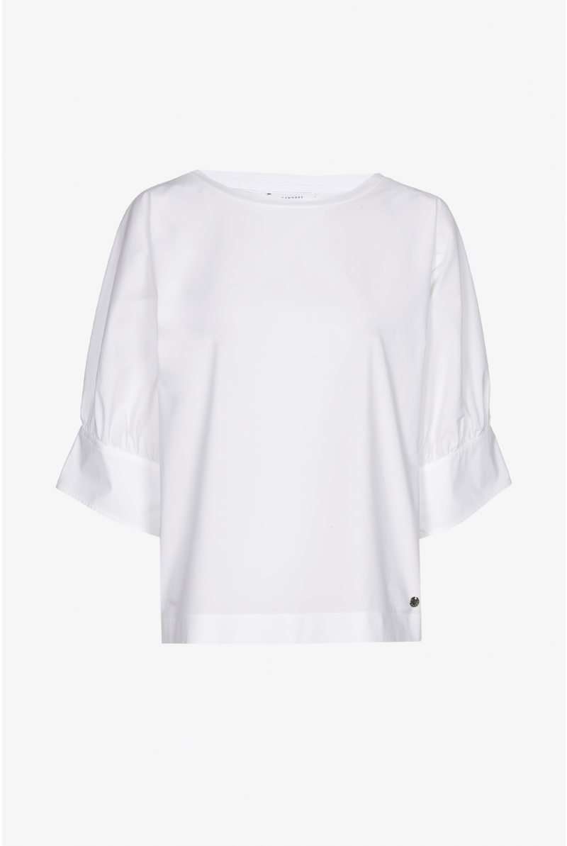 Bluse mit Rundhalsausschnitt aus Bio-Baumwolle