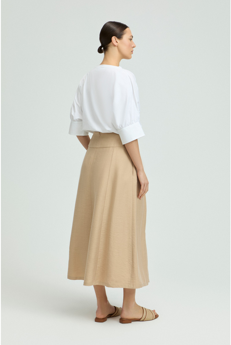 Bluse mit Rundhalsausschnitt aus Bio-Baumwolle