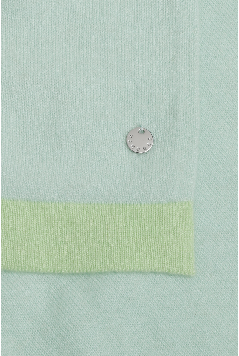 Cashmere sjaal met contrastboord