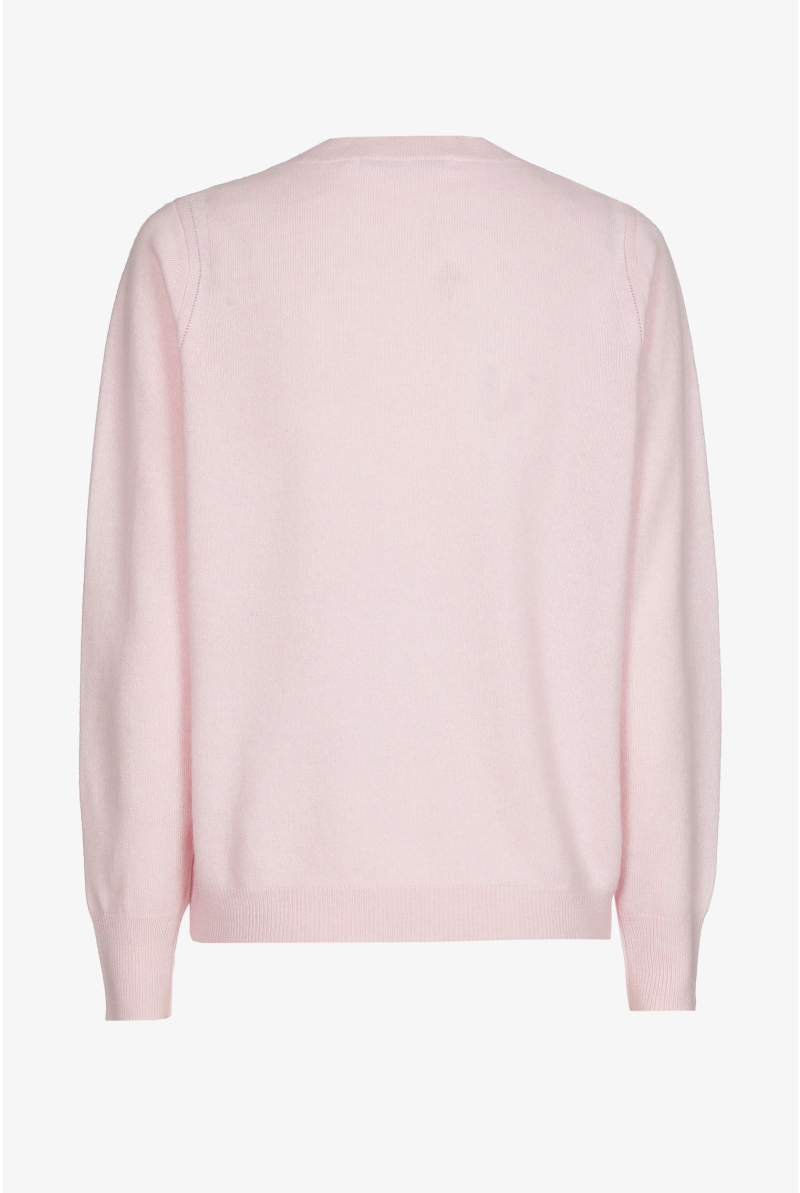 Pullover with round neck in cashmere