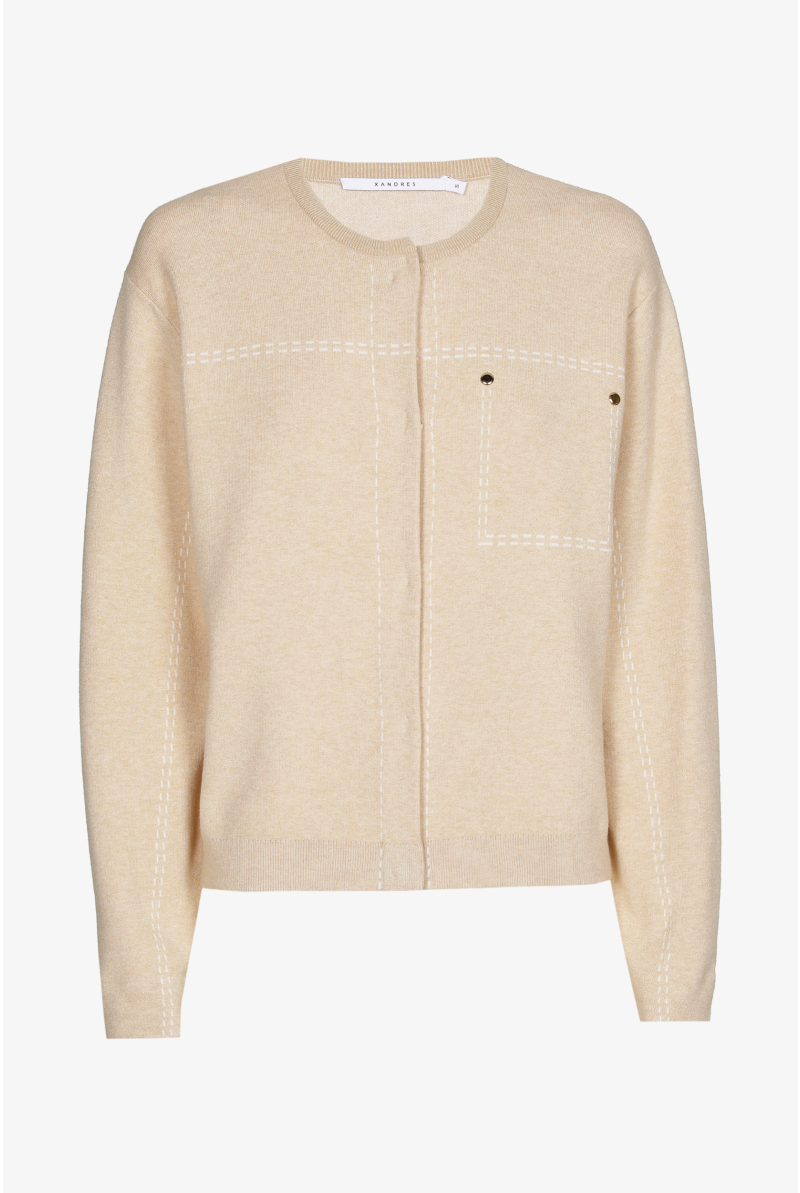 Cardigan met ingebreide stikdetails