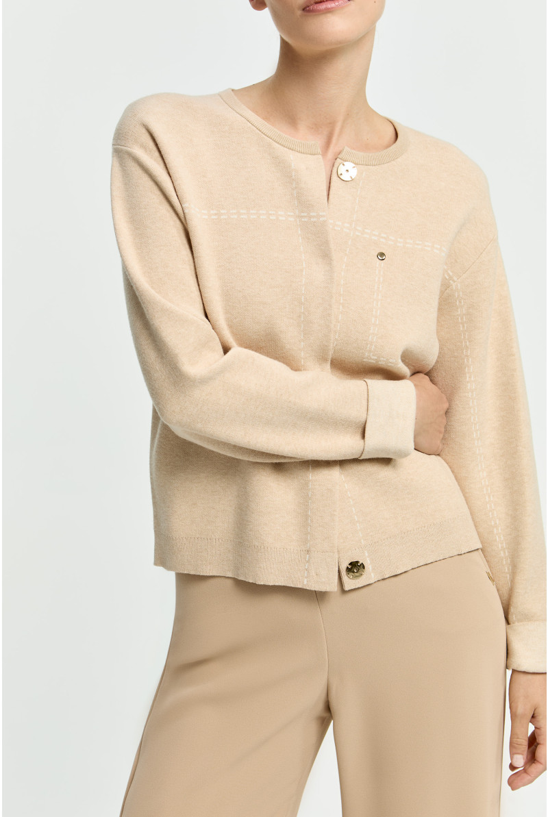 Cardigan met ingebreide stikdetails