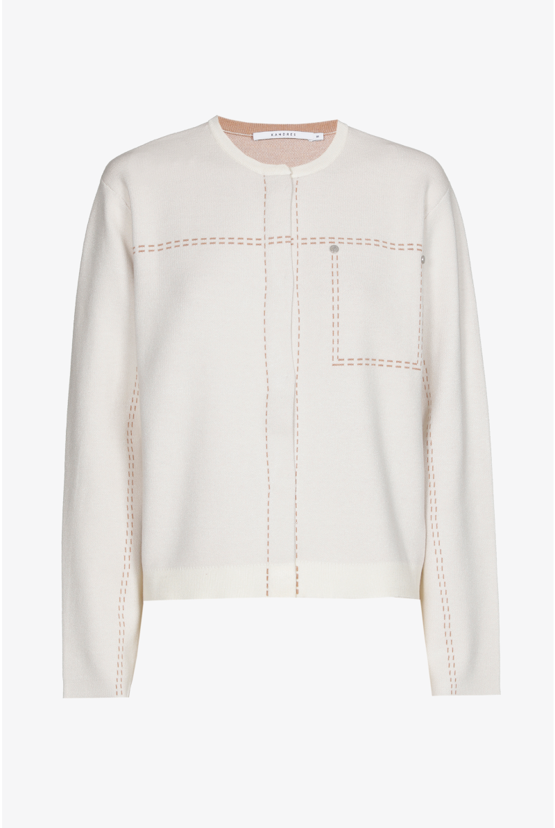 Cardigan met ingebreide stikdetails