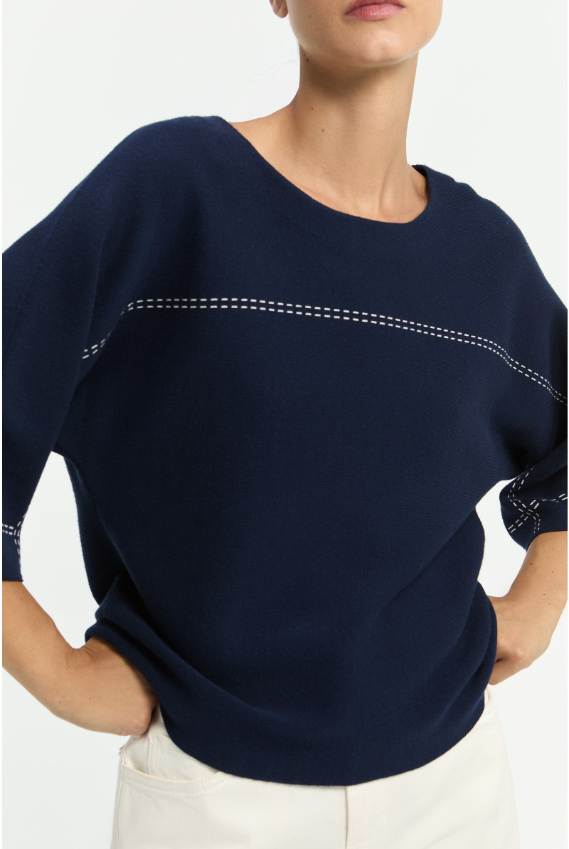 Sweater mit U-Boot-Ausschnitt