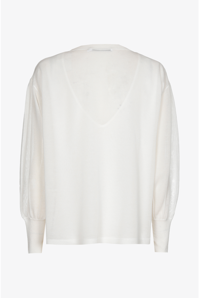 Trui met organza mouwen en rug