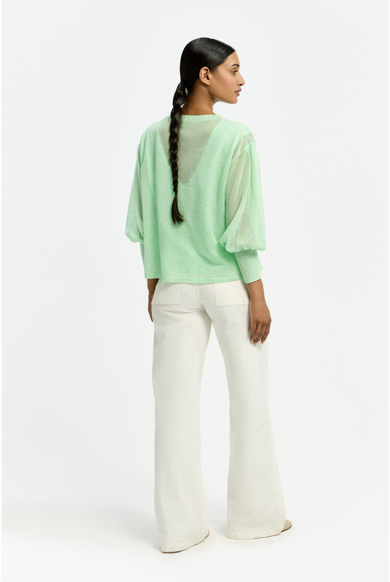 Pull avec manches et dos en organza