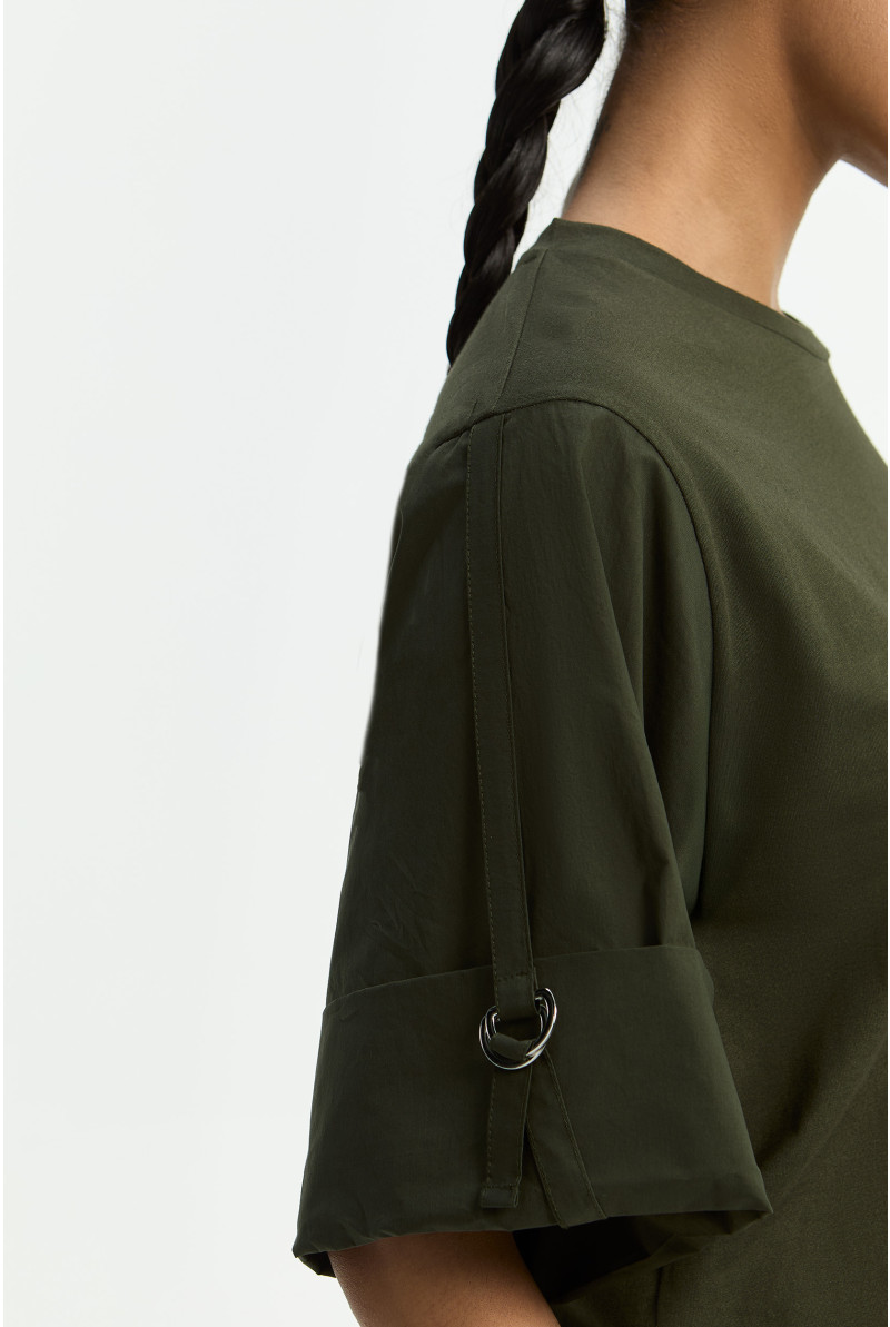 Cotton T-shirt with wide sleeves