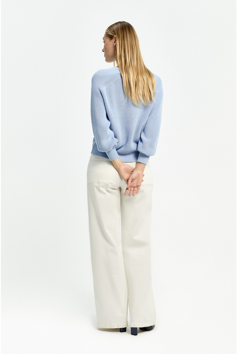 Katoenen cardigan in parelsteek