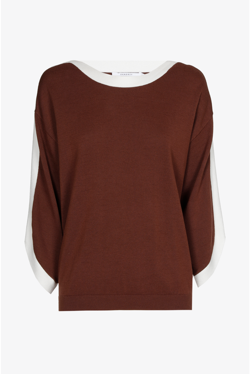 Katoenen trui met boothals