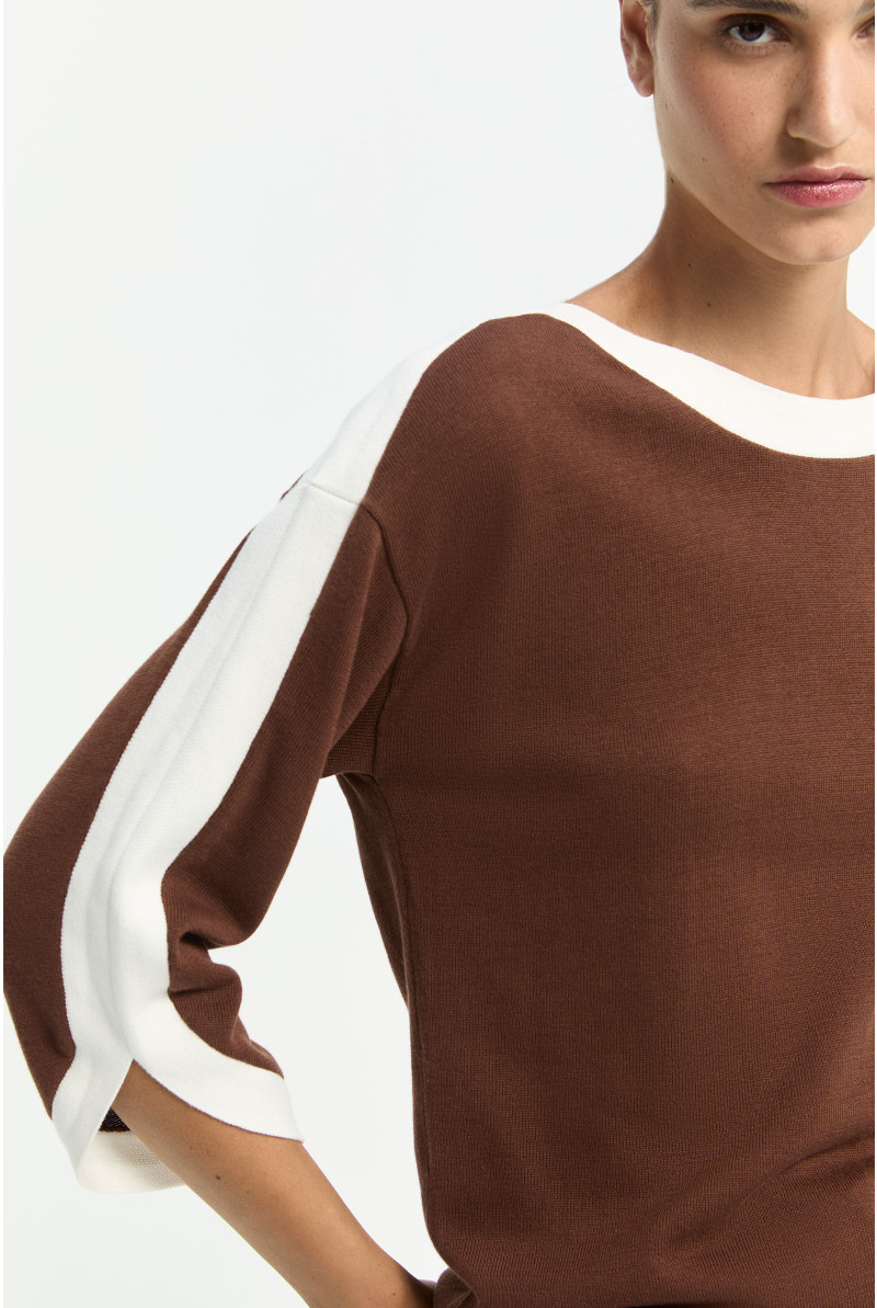 Katoenen trui met boothals