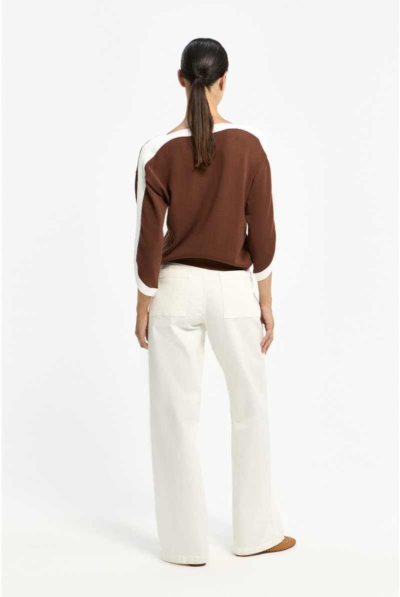 Katoenen trui met boothals