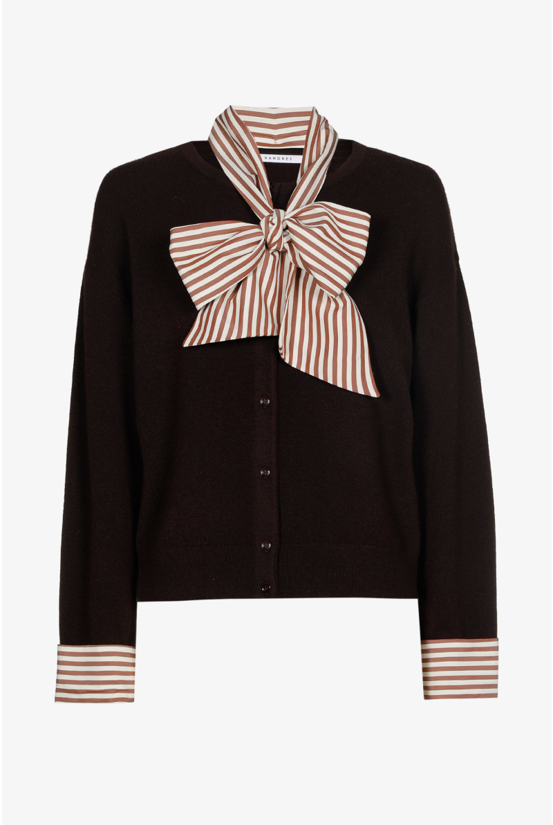 Strickjacke mit Schleife