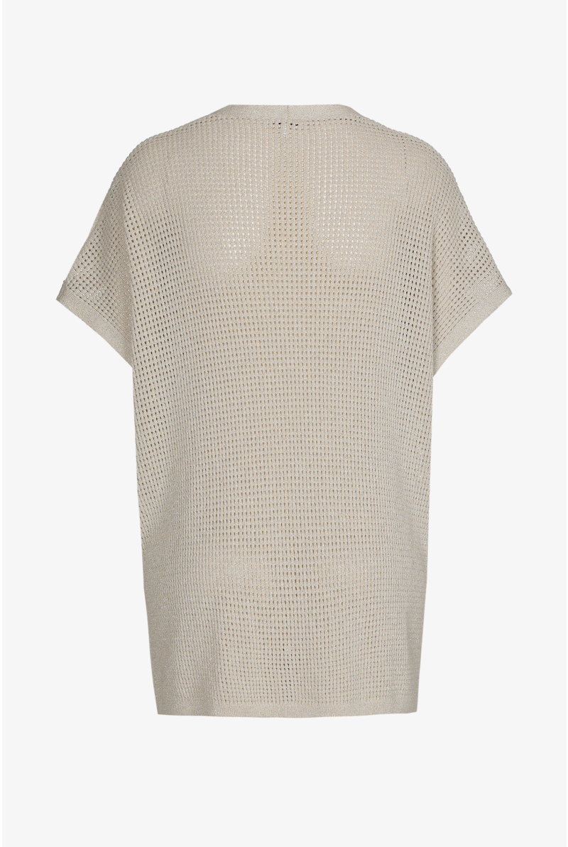 Lange Cape-Weste aus Lurex