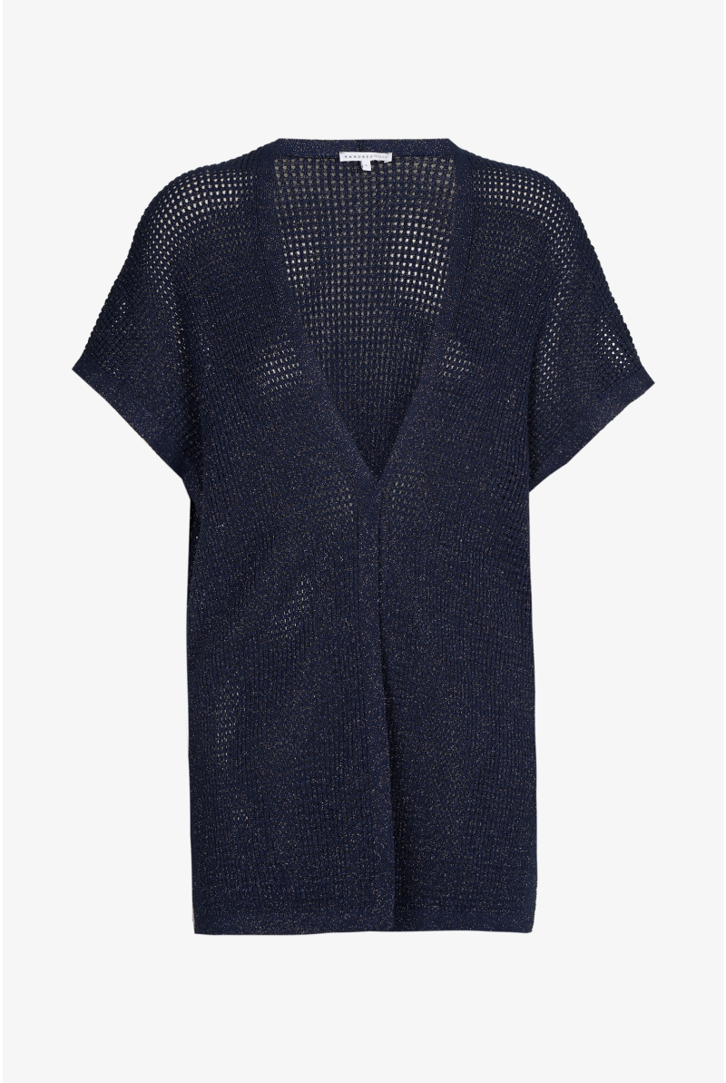 Lange Cape-Weste aus Lurex