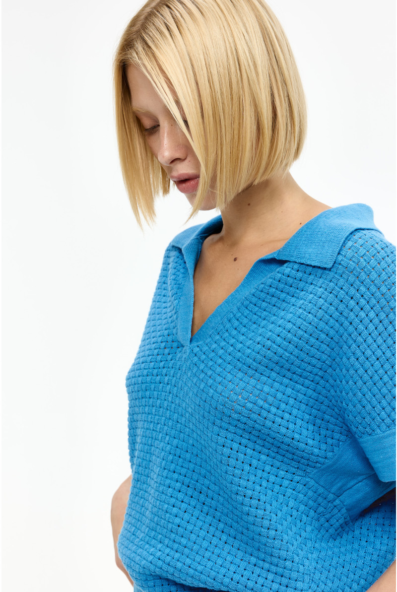 Pull sans manches à col polo