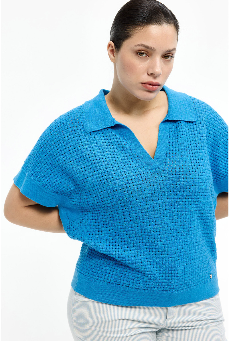 Pull sans manches à col polo