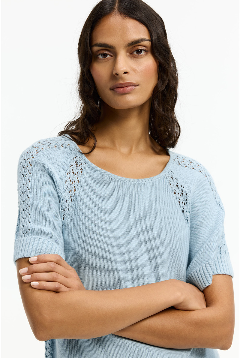 Katoenen pull met raglanmouwen