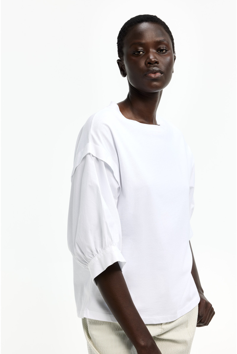 T-shirt en coton à manches ballon
