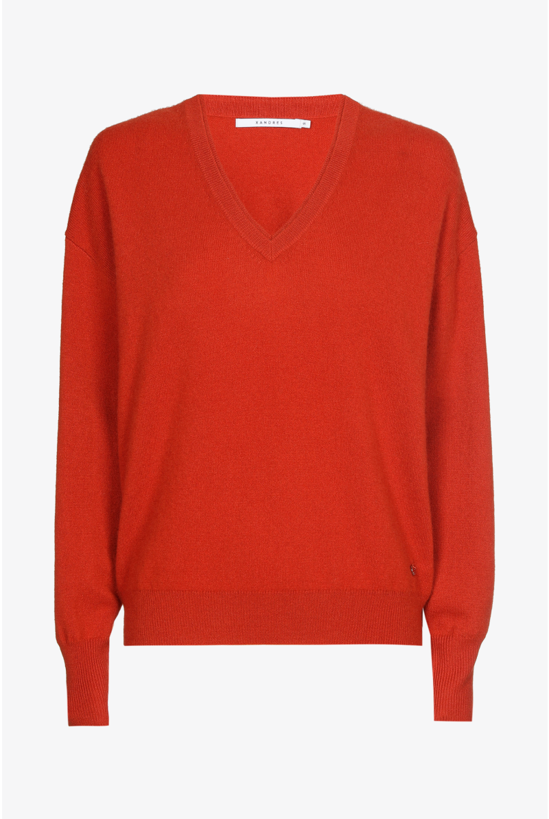 Pullover mit V-Ausschnitt aus Kaschmir