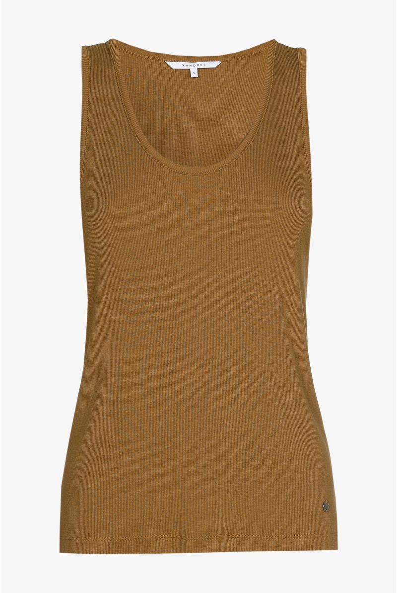 Tank top with a low round neck