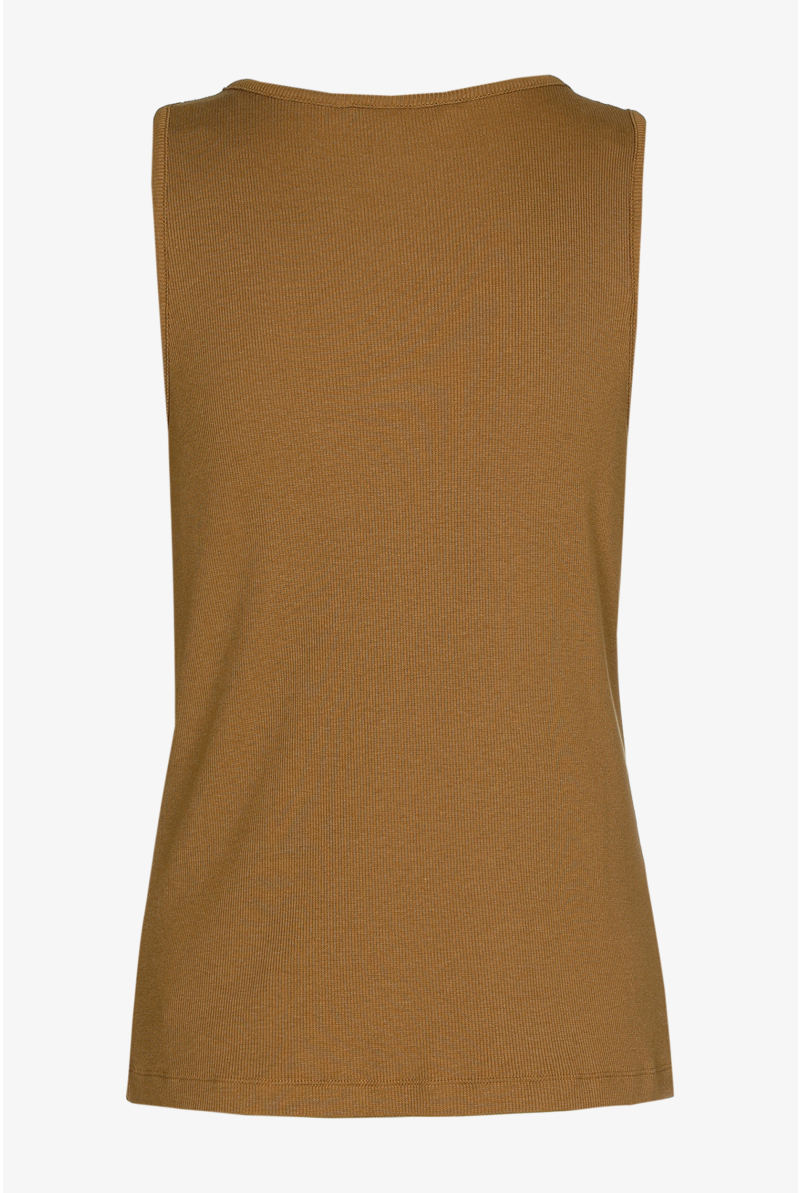 Tank top with a low round neck