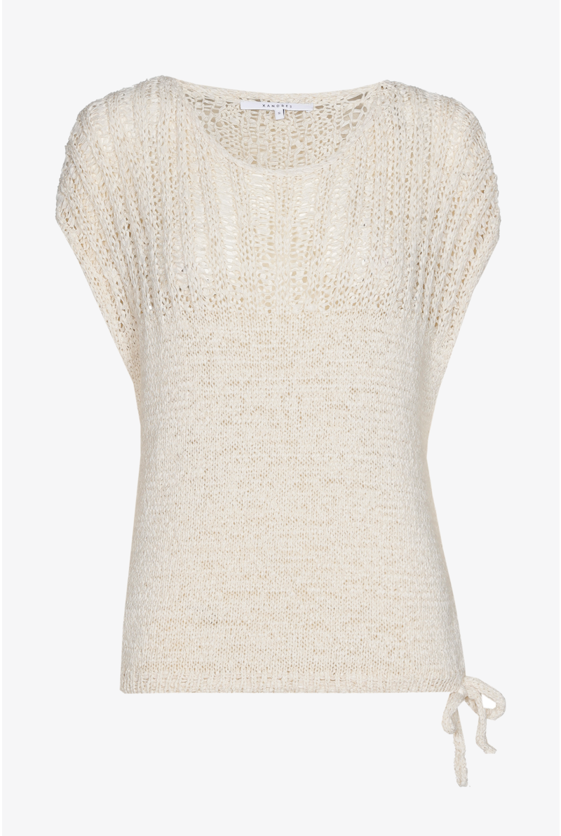 Mouwloze losgebreide pull 