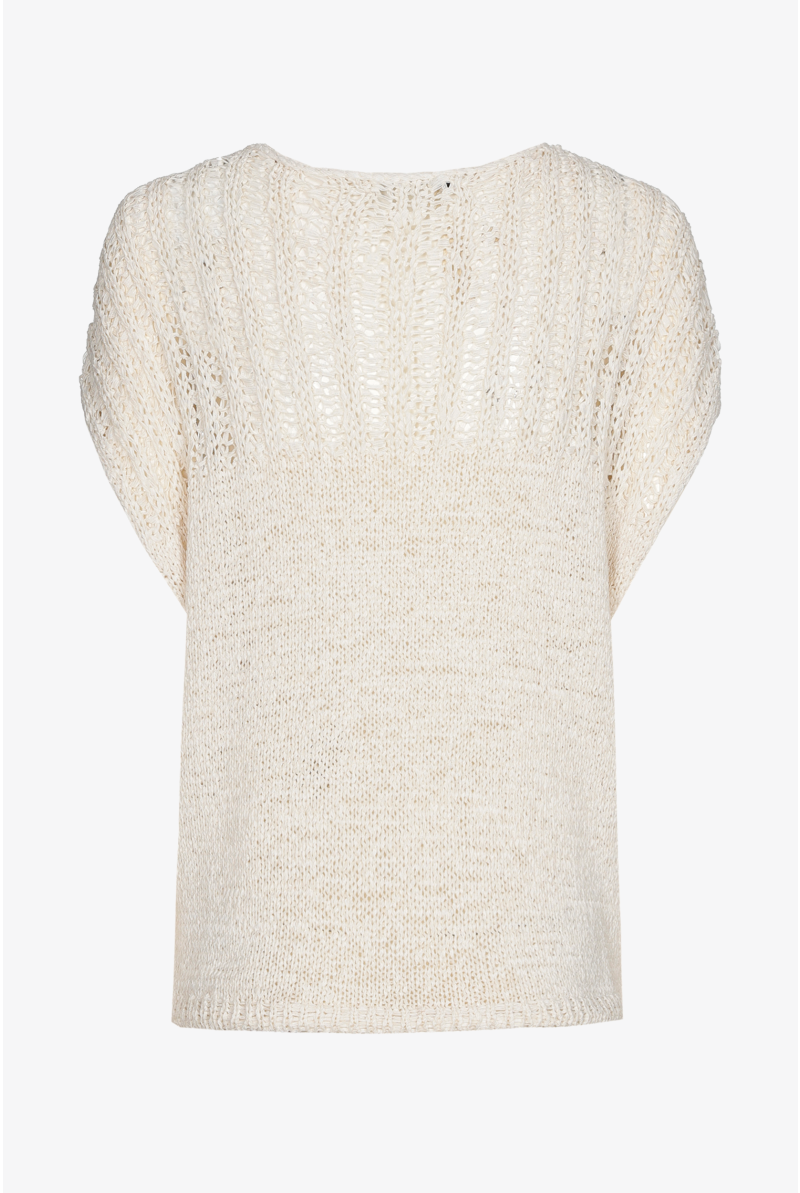 Mouwloze losgebreide pull 